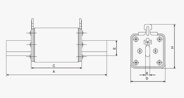 Ligações de fusíveis solares fotovoltaicos NH 1000VDC