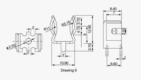 Clipe de fusível para elo de fusível de 10X38mm e 10X85mm
