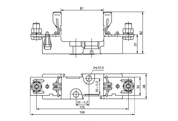 HRC NH1 Base de fusível de porcelana 500V 690V 250A