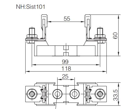 Base de Fusíveis HRC NH00 500V 690V 160A