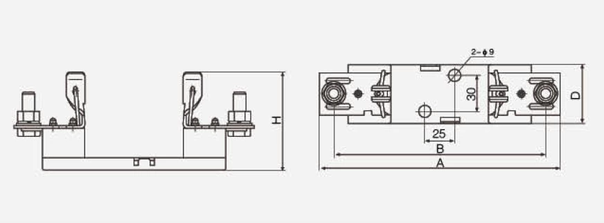 Base de fusível de aço HRC NH3 500V 690V 630A