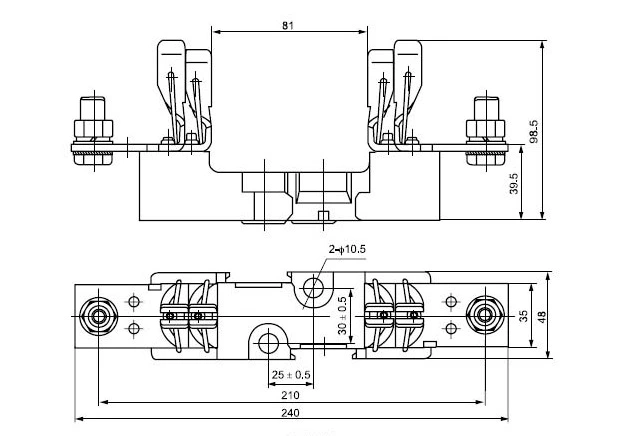 Фарфоровый предохранитель HRC NH3 500В 690В 630А