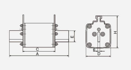 Ligação Fusível HRC NT2 500V 690V Até 400A