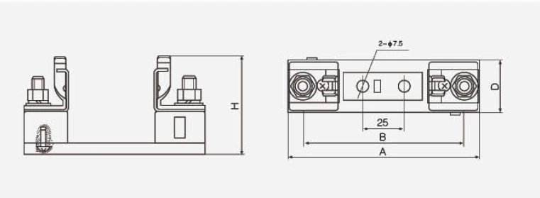 HRC NH00 Base de Fusível de Aço 500V 690V 160A