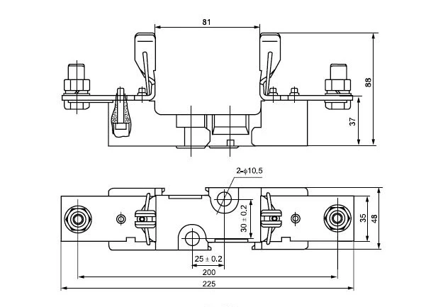 HRC NH2 Porcelana Fusível Base 500V 690V 400A
