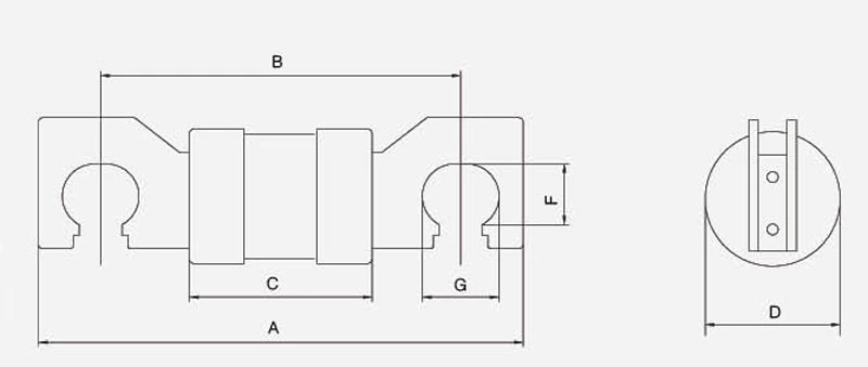 Slotted Wedge JHU HRC Fuse Link 415V 20A,32A,40A,50A,63A,80A,100A,125A,160A,200A,250A