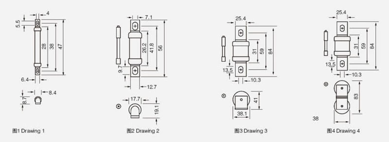 Fusível de proteção semicondutor britânico BS88 LMMT 240 V CA / 400 A-900 A