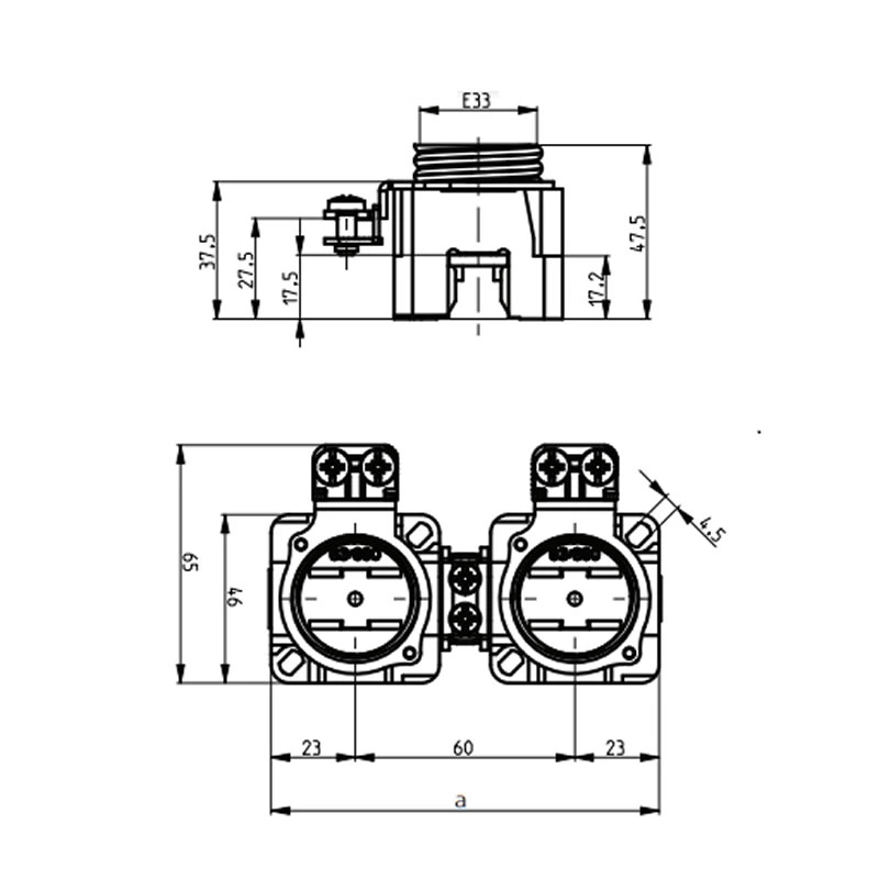 Porta fusível DIN D 63A E33