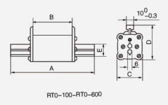 Основание предохранителя RT0 380 В 500 В 660 В_