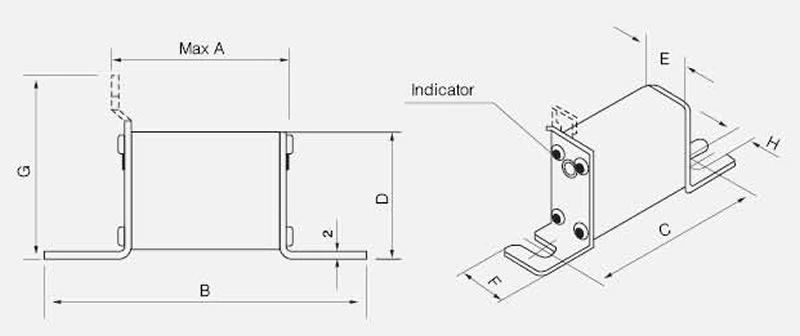 Fusível de proteção de semicondutor de corpo quadrado 1000V / 20-315A aR
