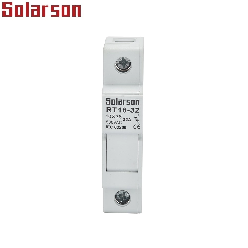 Porta fusível montado em trilho DIN 10x38mm 500VAC 32A