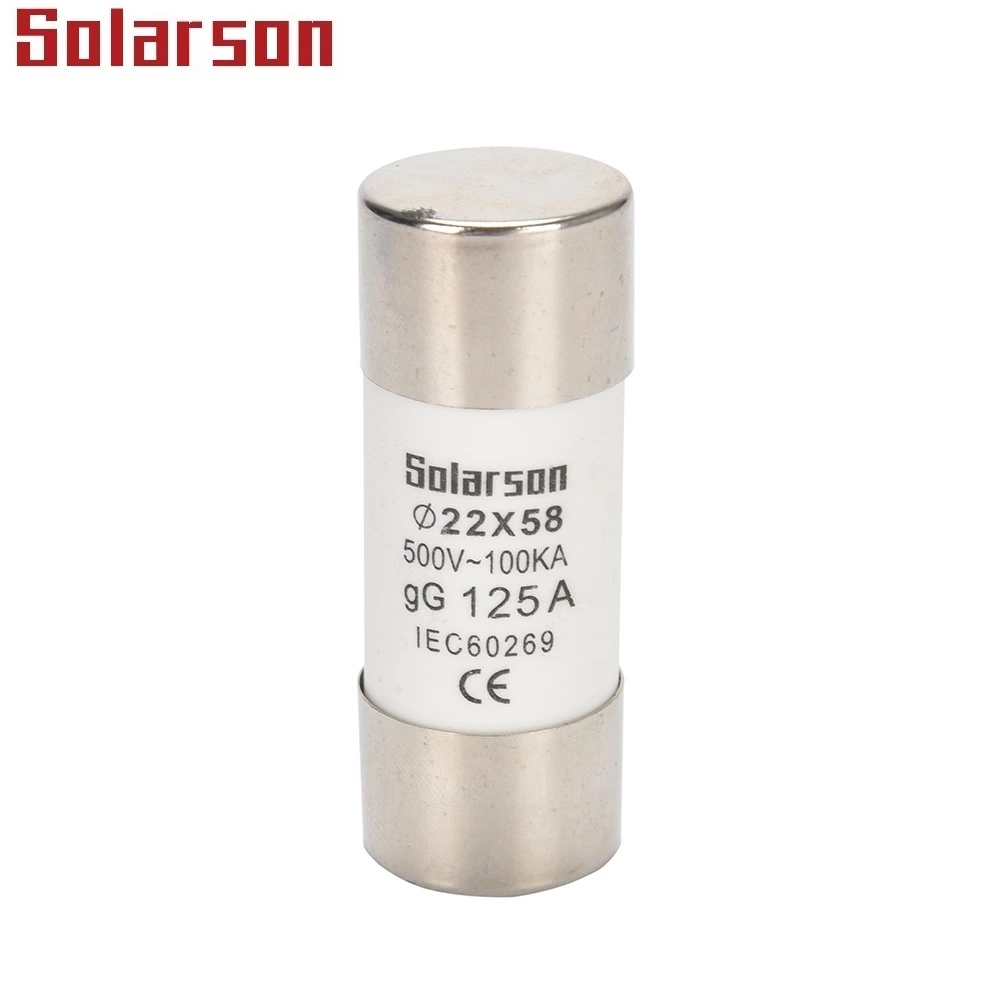 Цилиндрические плавкие предохранители IEC 500В 690В gL/gG 32A, 0.5A до 40A, 50A, 63A, 80A, 100A, 125A