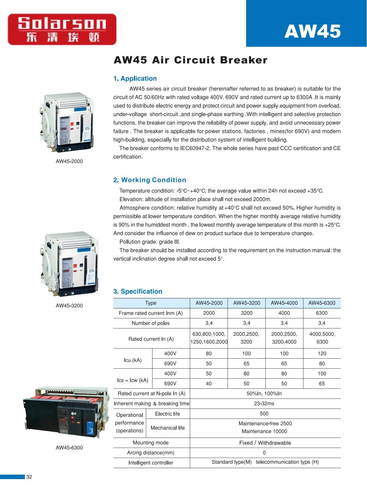 ACB Intelligent Air Circuit Breaker
