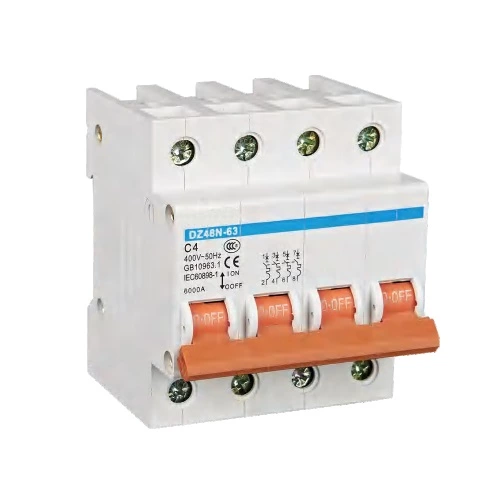 DZ48N-63 Series Miniature Circuit Breaker 230V/400VAC 6A 10A 16A 20A 25A 32A 40A 50A 63A 1P 2P 3P 4P