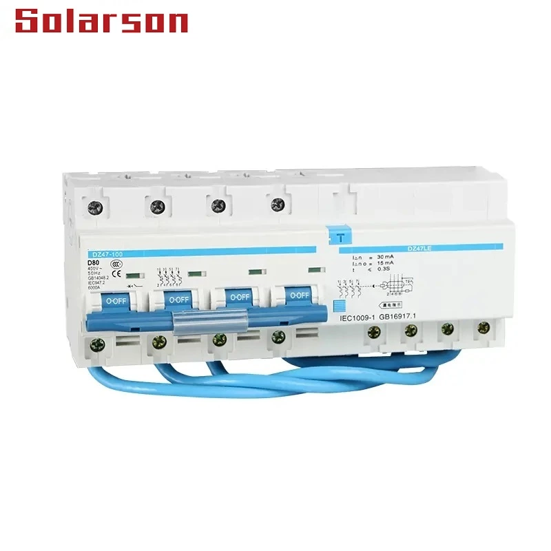 DZ47-100 Series Miniature Circuit Breaker 230VAC 400VAC 63A  80A 100A  1P 2P 3P 4P