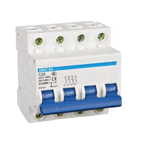 DZ47-63 Series Miniature Circuit Breaker 230VAC 6A 10A 16A 20A 25A 32A 40A 50A 63A 1P 2P 3P 4P