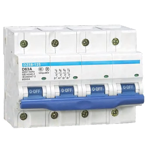 DZ58-125 Series Miniature Circuit Breaker 230V/400VAC  63A 80A 100A 125A 1P 2P 3P 4P