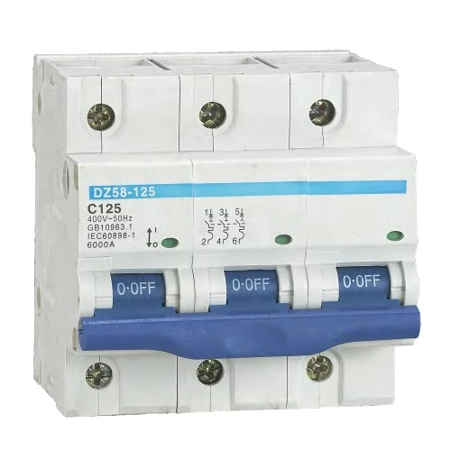 DZ58-125 Series Miniature Circuit Breaker 230V/400VAC  63A 80A 100A 125A 1P 2P 3P 4P