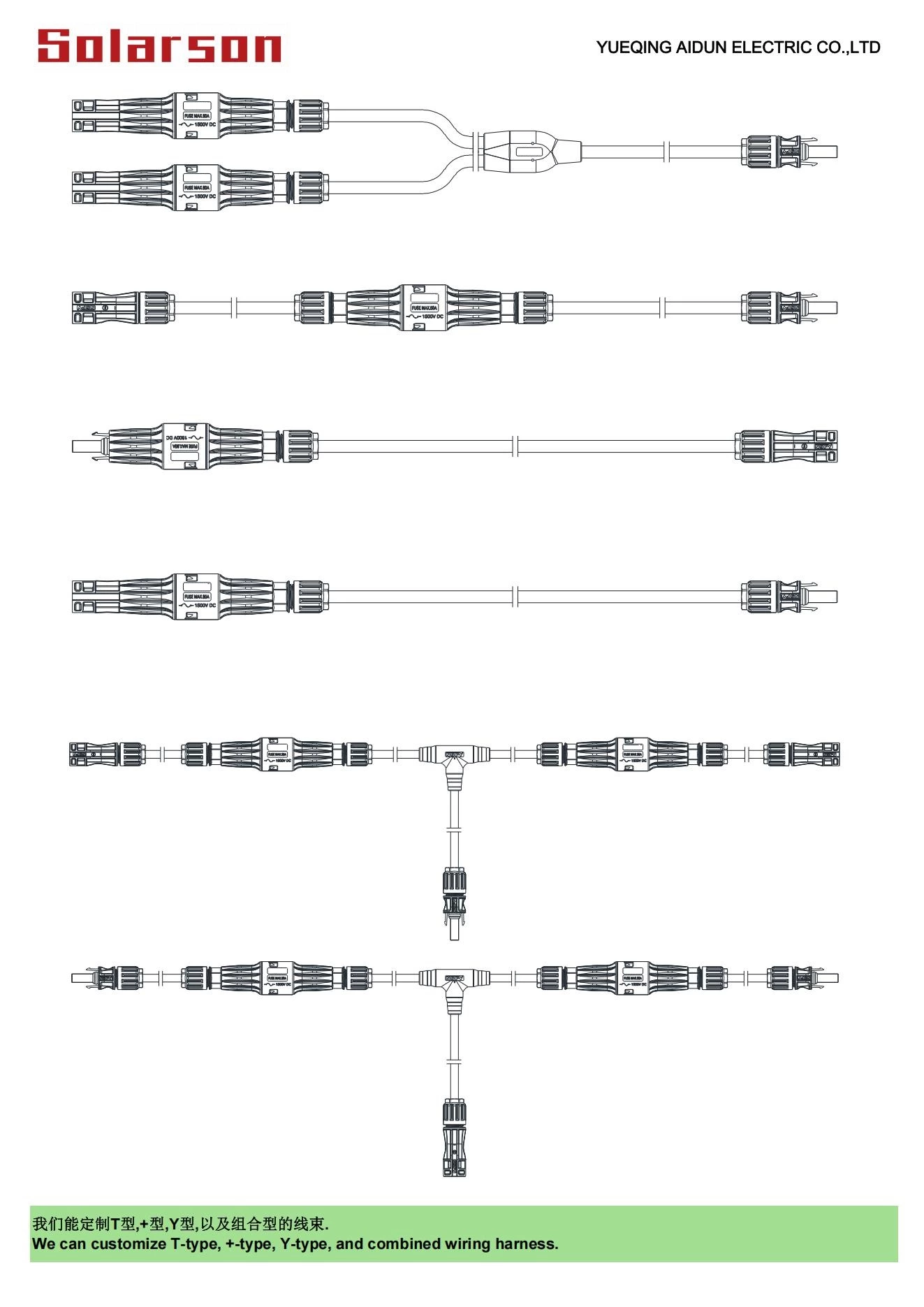 AF0-15 1500VDC Solar Fuse Connector 1A,2A,3A,3.5A,4A,5A,6A,8A,10A,12A,15A,20A,25A,30A,32A,40A,50A gPV