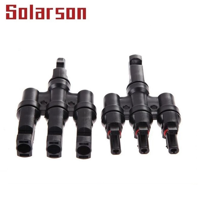 China IP67 1000Vdc Solar T Branch Connectors T3 1 to 3  Type Branch DC Waterproof Male and Female Solar Connector