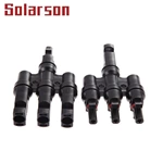 China IP67 1000Vdc Solar T Branch Connectors T3 1 to 3  Type Branch DC Waterproof Male and Female Solar Connector