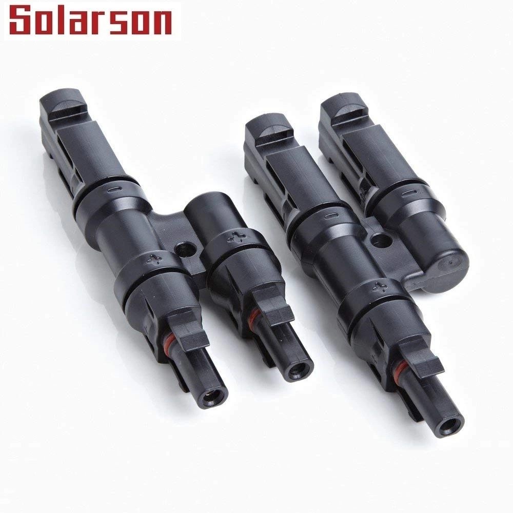 China IP67 1000Vdc Solar T Branch Connectors T2 1 to 2  Type Branch DC Waterproof Male and Female Solar Connector