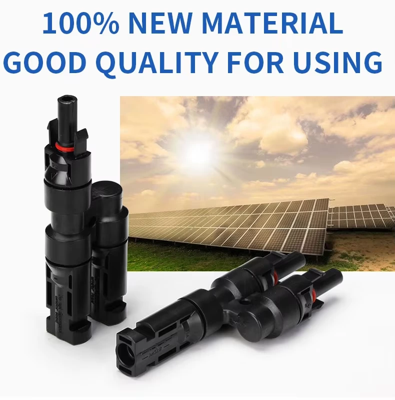 China IP67 1000Vdc Solar T Branch Connectors T2 1 to 2  Type Branch DC Waterproof Male and Female Solar Connector