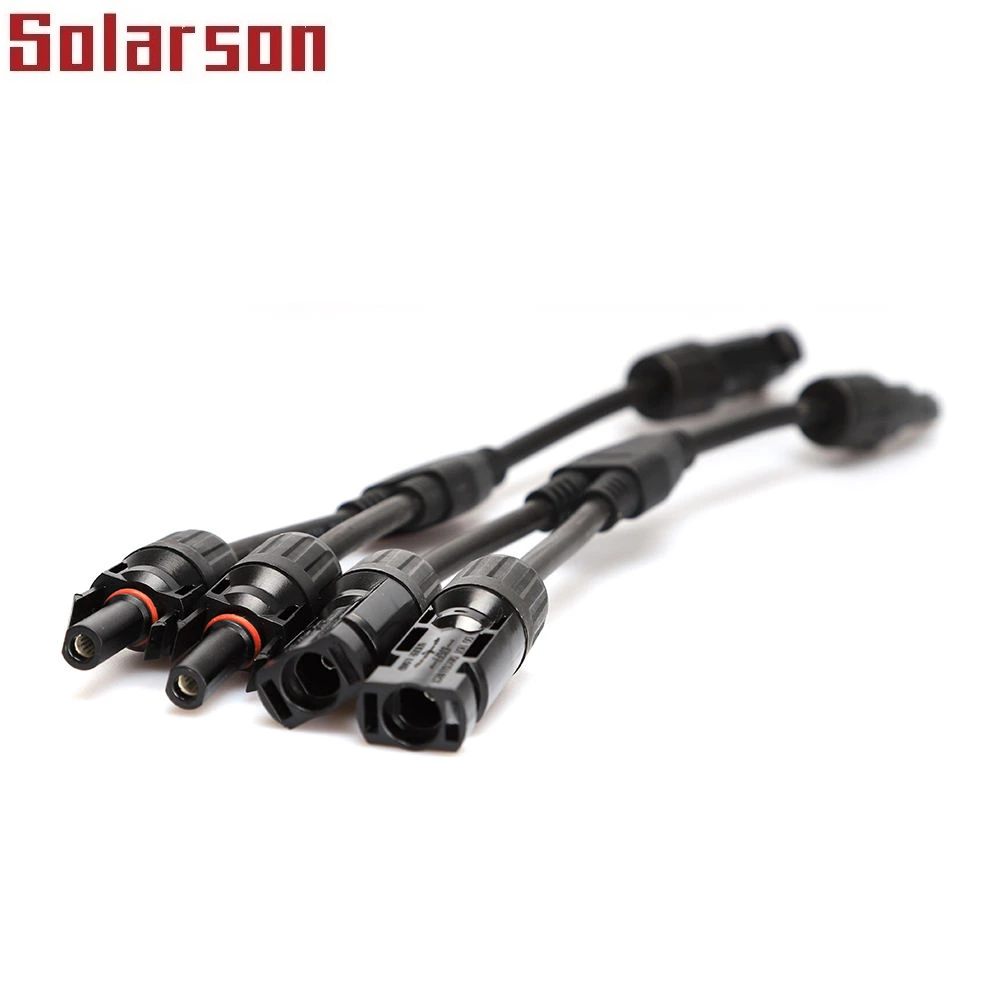 China IP67 1000Vdc Solar Y Branch Connectors Y2 1 to 2  Type Branch DC Waterproof Male and Female Solar Connector